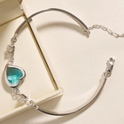 China High Quality Sterling Silver Heart Shape Gemstone Bracelet Bangle Manufacturer in China manufacturer