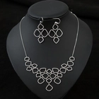 China Hollow Design CZ Stone Jewelry set Wedding Necklace and Earring Set Manufacturer manufacturer