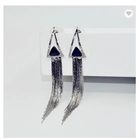 China Long Charming Earring for Womens /Girls Vintage Triangle Tassel Stud Earrings Faux Suede Fabri Dangling Hangings Earrings manufacturer