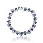 China New Arrive Blue Tennis Bracelet Women Cubic Zirconia Jewelry Bridal Crystal Bangle For Mom And Daughter manufacturer