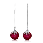 China New Style Blue Sapphire 925 Sterling Silver Dangle Earrings For Women manufacturer