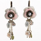 China New Styles Ceramic Flower Antique Triangle Drop Earrings for Women Perfect Valentine's Day Gifts manufacturer