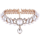China Pearl Jewelry Chain, Flower Women Choker Necklace Accessory, Rhinestone Pendant Chain as Gift manufacturer
