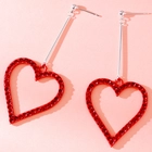 China Red Heart Shape Zinc Alloy 925 Sterling Silver Earrings Manufacturer in China manufacturer