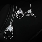 China Shenzhen factory high grade brilliant Ladies Jewellery Earring And necklace steel CZ statement silver jewelry set manufacturer