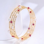 China Woman Fashion Accessories Freshwater Pearls Adjustable Size 18K Gold Bangle Bracelet Manufacturer manufacturer