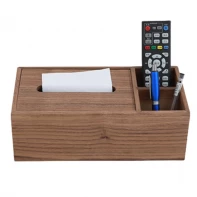 China Wholesale Walnut Tissue Box Napkin Dispenser Desk Storage Box Container Desktop Supplies Organisers manufacturer