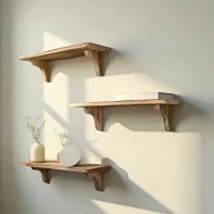 China Wholesale Solid Wood Long Shelf for Wall, Wooden Wall Storage Shelf manufacturer