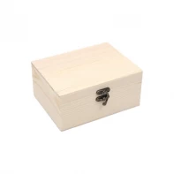 ประเทศจีน งานฝีมือที่กำหนดเอง DIY Storage Jewelry กล่องสนที่มีฝาปิดบานพับกล่องไม้ที่ยังไม่เสร็จ ผู้ผลิต