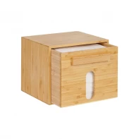 China Wholesale Disposable Face Towel Holder Bamboo Storage Box, Multifunctional Storage Box manufacturer