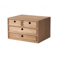 China Wholesale Wood Desktop Storage Cabinet Office Supplies Wooden Storage Box with Drawers manufacturer