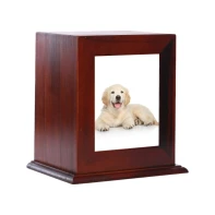 China Wholesale Wood Pet Urn with Photo Frame, Pets Ashes Box Memorial Box for Animal Ashes manufacturer