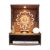 China Wholesale Wall Mounted Wooden Puja Mandir for Office, Home Puja Temple Stand manufacturer
