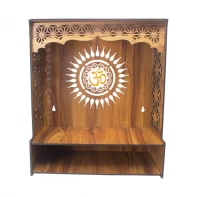China Custom Wall Hanging Home and Office Puja Mandir Temple Wooden Pooja Stand manufacturer