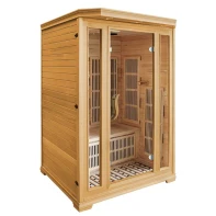 China Factory Custom Wooden Indoor Canadian Hemlock Infrared Sauna Room with Foot Massage manufacturer