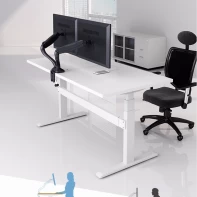 Cina Sit to Stand Office Electric Standing Computer Desk for USA market produttore