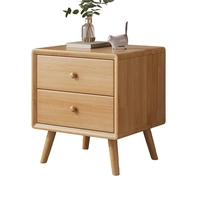 Chine Tableuse de chevet en bois en gros armoire latérale petite espace avec 2 tiroirs fabricant