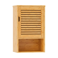 Chine Armoire de rangement murale en gros bambou avec porte unique et étagère intérieure réglable fabricant