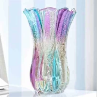 China 31cm  tall colored home decorate glass vase wholesale manufacturer