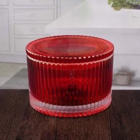 China Red large round candle holders glass candle base manufacturer manufacturer
