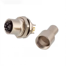 porcelana M12 x codificación 8 núcleo panel femenino Monte a RJ45 Conector Ethernet Cat5e CAT6A Cable fabricante