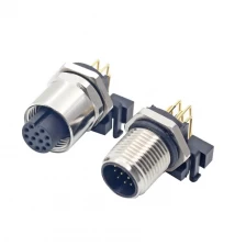 porcelana M12 A codificado macho hembra de 8 núcleos conector pcb en ángulo recto fabricante