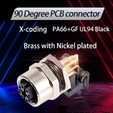 porcelana Conector de PCB de ángulo derecho de 80 grados femenino de codificación de 8 núcleo M12 fabricante