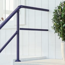 China FABRIEK Prijs Directe Verkoop Outdoor 2-3 Stappen Past Zwart Smeedijzeren Leuning Kit Trapleuning balustrades & leuningen fabrikant