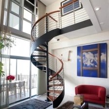 porcelana Escalera de espiral de metal elegante de acero al aire libre interno moderno fabricante