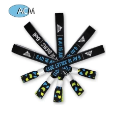 China High quality woven fabric bracelet custom polyester festival elastic wristband for events manufacturer