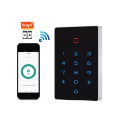 China Waterproof WiFi Tuya App Backlight Touch 125khz RFID Card WG 26 Output Anti-disassembly Alarm Door Access Control Keypad manufacturer