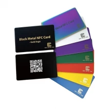 China Logotipo personalizado QR Preto Fosco Inteligente Digital Metal Escondido NFC Nome Comercial VIP Fidelidade Cartões NFC fabricante