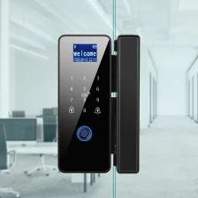 中国 革新的なデザインの電気 Tuya アプリ指紋ドアロックスライドガラスドアスマートロック販売 メーカー