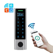 Китай Интеллектуальная система контроля доступа RFID, дверной замок с цифровой клавиатурой без ключа и OLED-дисплеем, биометрический считыватель отпечатков пальцев производителя