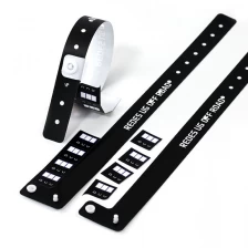 Chine Bracelet jetable en vinyle réglable à trois onglets, étiquette en PVC, RFID, avec 4 titres secondaires fabricant