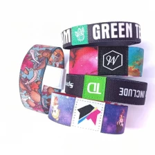 China Cheap Custom Polyester Bracelet Fashion Elastic Wrist Band /nfc Wristband manufacturer