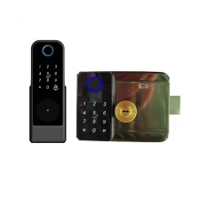 China 2024 Home gate intelligent Tuya biometric fingerprint digital smart electric rim locks manufacturer