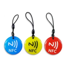 China RFID Nfc Smart Epoxy Card Tags ISO14443A 13.56MHZ NFC 213 215 review card Round Epoxy Rfid Nfc Tags manufacturer