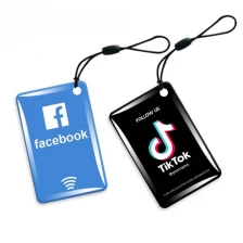 China Custom RFID Epoxy Social Media NFC Tag 213 Chip Access Control Card Digital Business Card NFC Epoxy Sticker manufacturer