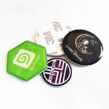 China Programmable Rfid Nfc Card and Tags Ragular Round Circle Epoxy Nfc Phone Sticker Tags Custom Design manufacturer