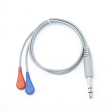 Chine Plug masculin audio 6,35 mm personnalisé au double câble de connecteur SNAP féminin de 3,5 mm avec 2 fils | Fabricant médical certifié fabricant