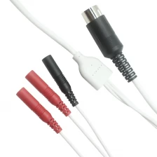 Chine DIN personnalisé 6 broches à 3 plomb 2,0 mm d'électrode Câble épingle à broches avec protection en métal | Fabricant de fils de plomb TENS EMS fabricant