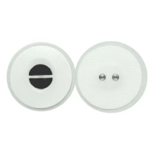 China 2.5mm male sanp 2P dual conductive electrode with white non-woven fabric electrode pad | Dongguan Medical accessory manufacturer manufacturer