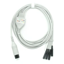 China Cusomized 6 Pin Male Connector to 5 Leads 2.0mm Electrode Pin ECG Cable for Physical Therapy Machine | Dongguan Medical Cable Supplier manufacturer