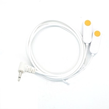 China Customized 90 Degree 3.5mm Audio Plug to ABS Dual Color Ear Clip Therapy Cable |Manufactured by Dongguan ISO13485 Certified Factory manufacturer