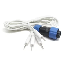 China Customized 2Pin Waterproof Connector to 4 Lead 2.0mm Electrode Pin TENS Cable | Dongguan ISO13485 Certified Manufacture manufacturer