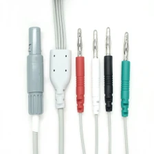 China Customized 4 Lead 4.0mm Banana male Plug Physiotherapy Cable with Plastic Lemo Connector | Dongguan cable Manufacturer manufacturer