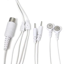 중국 듀얼 3.5mm 마그네틱 스냅 및 듀얼 2.0mm 전극 핀 의료 케이블에 맞춤형 DIN 5 핀 남성 | 동관 케이블 공장 제조업체