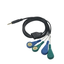 China Plugue de áudio de 4 polos de 2,5 mm para 4 derivações 4,0 mm eletrodo banhado a ouro fio de ligação fêmea para fisioterapia TENS/EMS fabricante