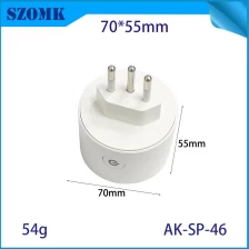중국 AK-SP-46 브라질 표준 라운드 스마트 소켓 하우징 확장 코드 빈 플러그 인클로저 70*55mm 제조업체